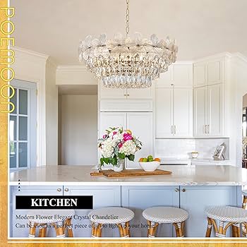 「Light Mellow Sunshine」 Poemoon 11 Lights Modern Flower Elegant Crystal Chandelier 6